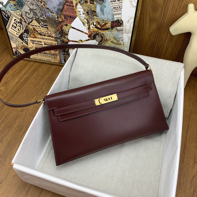 Hermes original box leather kelly elan KE0028-3 bordeaux