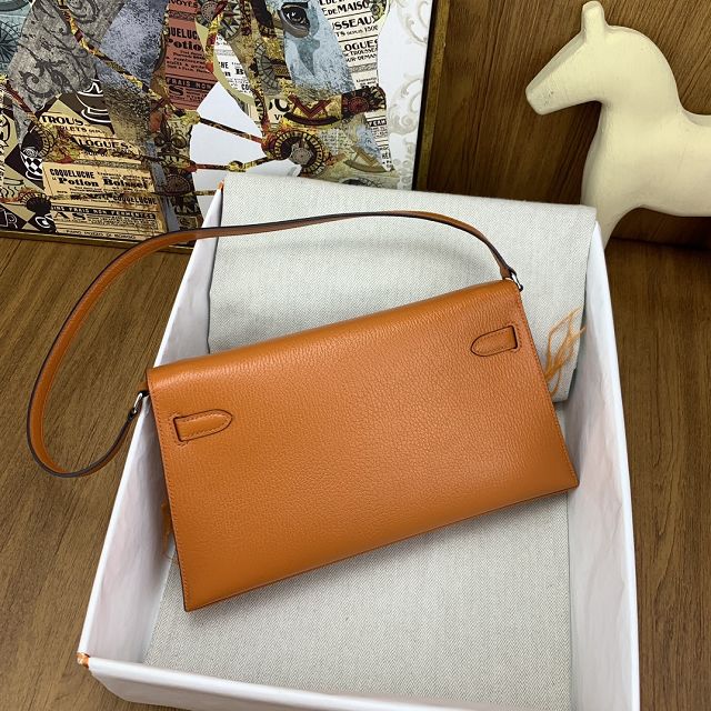 Hermes original chamkila leather kelly elan KE0028-2 orange