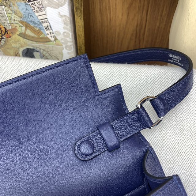 Hermes original chamkila leather kelly elan KE0028-5 blue sapphire