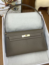 Hermes original chamkila leather kelly elan KE0028-5 grey etoupe