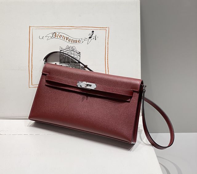 Hermes original madame leather kelly elan KE0028 bordeaux