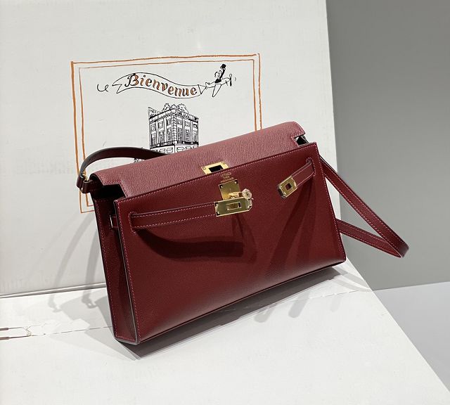 Hermes original madame leather kelly elan KE0028 bordeaux