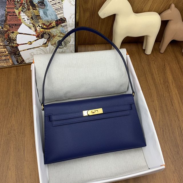 Hermes original madame leather kelly elan KE0028 deep blue