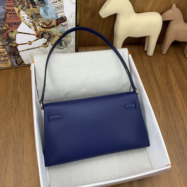 Hermes original madame leather kelly elan KE0028 deep blue