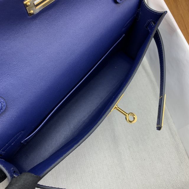 Hermes original madame leather kelly elan KE0028 deep blue