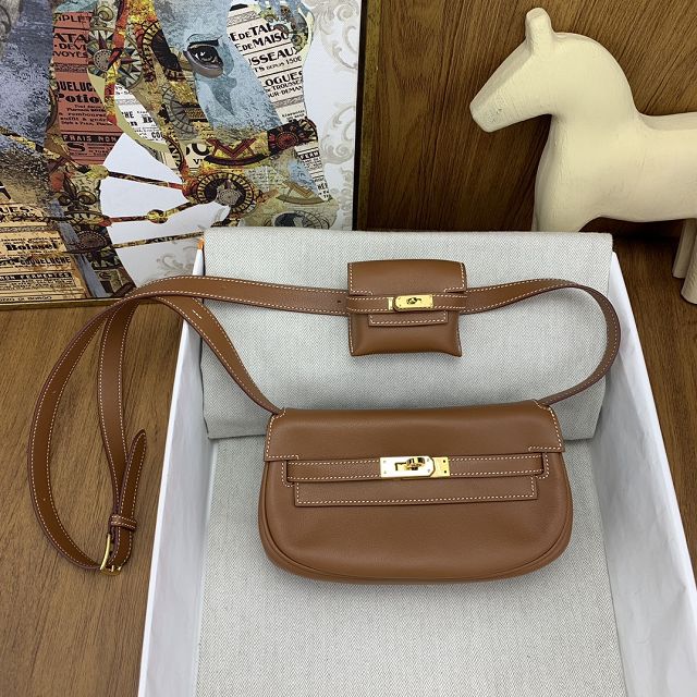 Hermes original swift leather kelly moove bag KM0019 brown