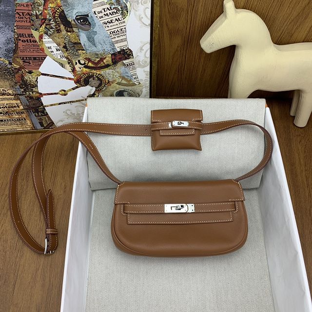 Hermes original swift leather kelly moove bag KM0019 brown