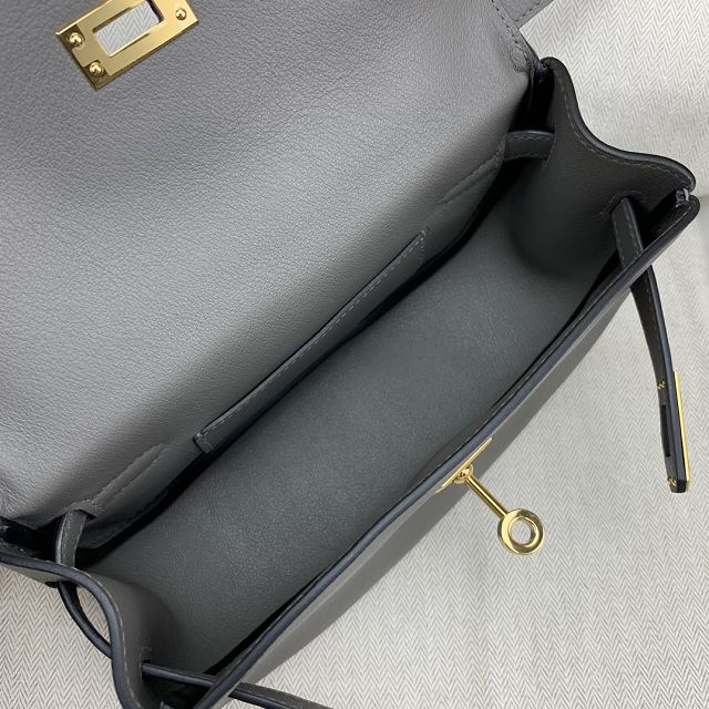 Hermes original swift leather kelly moove bag KM0019 grey meyer