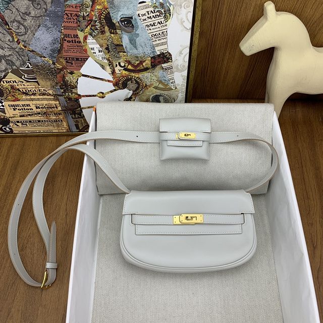 Hermes original swift leather kelly moove bag KM0019 grey pale