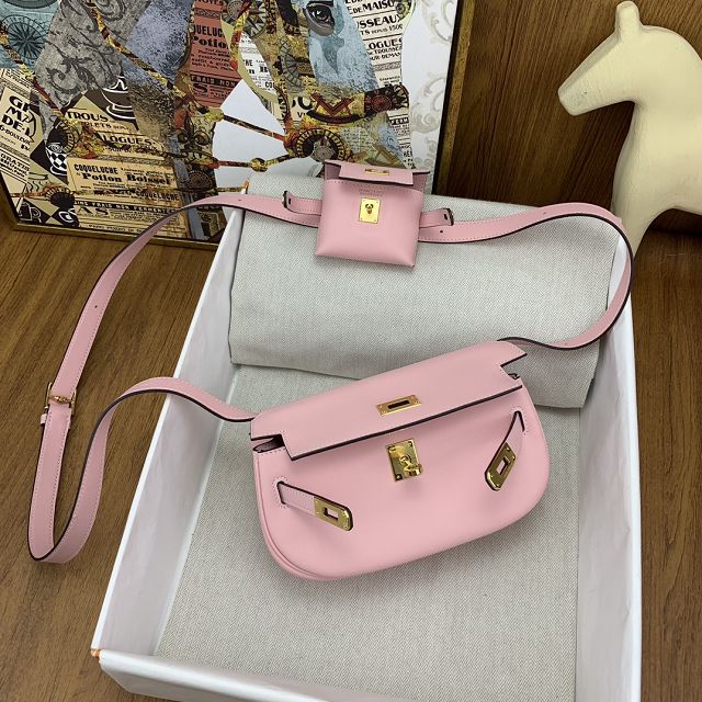 Hermes original swift leather kelly moove bag KM0019 rose sakura 