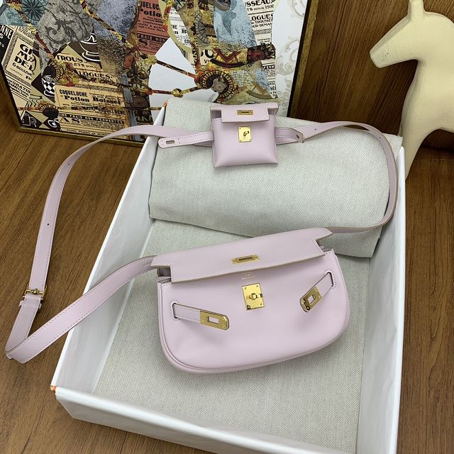 Hermes original swift leather kelly moove bag KM0019 mauve pale