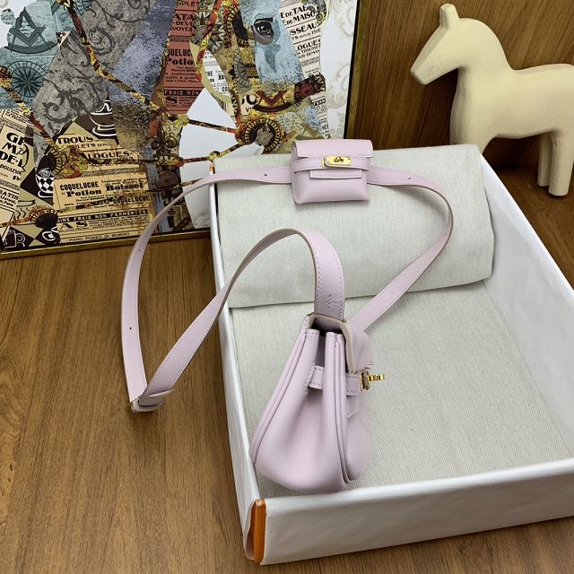 Hermes original swift leather kelly moove bag KM0019 mauve pale