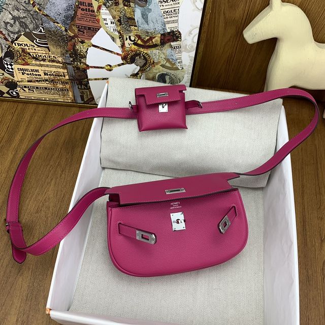 Hermes original swift leather kelly moove bag KM0019 rose purple 