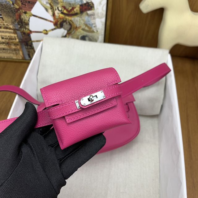 Hermes original swift leather kelly moove bag KM0019 rose purple 