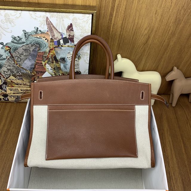 Hermes original togo leather inside out birkin bag BK0350 brown