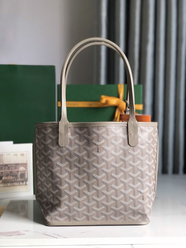 Goyard original calfskin&canvas reversible anjou mini bag GY0086 chai