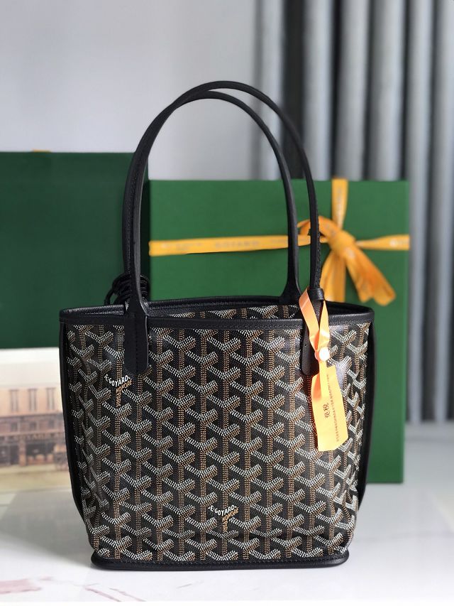 Goyard original calfskin&canvas reversible anjou mini bag GY0086-2 black