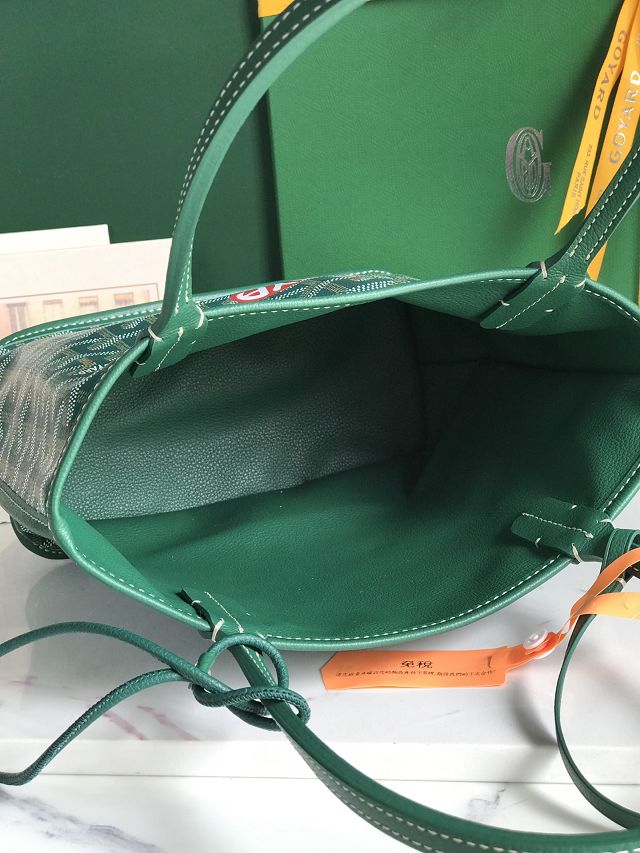 Goyard original calfskin&canvas reversible anjou mini bag GY0086-2 green