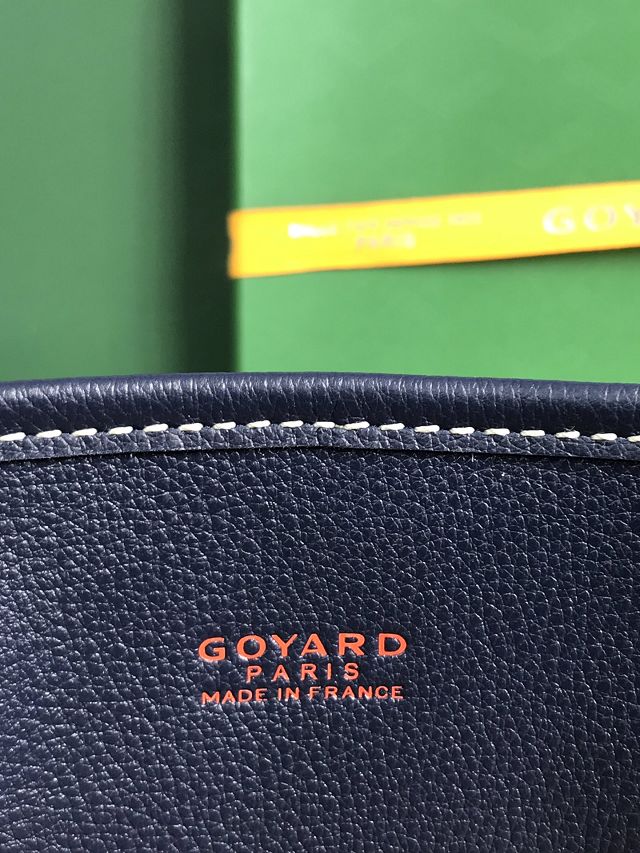 Goyard original calfskin&canvas reversible anjou mini bag GY0086-2 navy blue