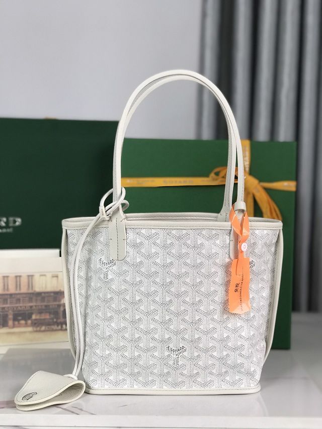 Goyard original calfskin&canvas reversible anjou mini bag GY0086-2 white