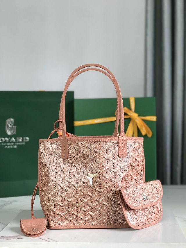 Goyard original calfskin&canvas reversible anjou mini bag GY0086 pearly pink