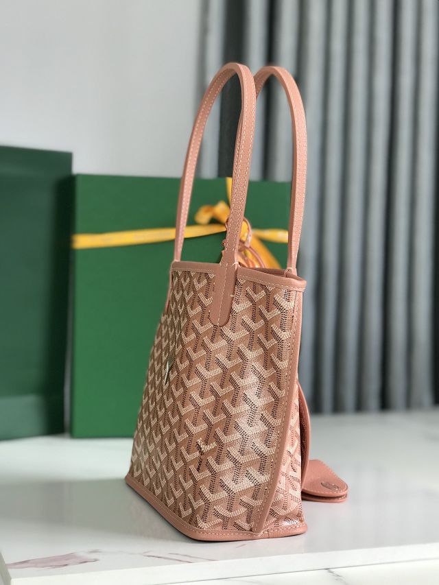 Goyard original calfskin&canvas reversible anjou mini bag GY0086 pearly pink