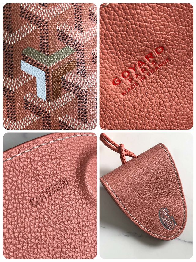 Goyard original calfskin&canvas reversible anjou mini bag GY0086 pearly pink