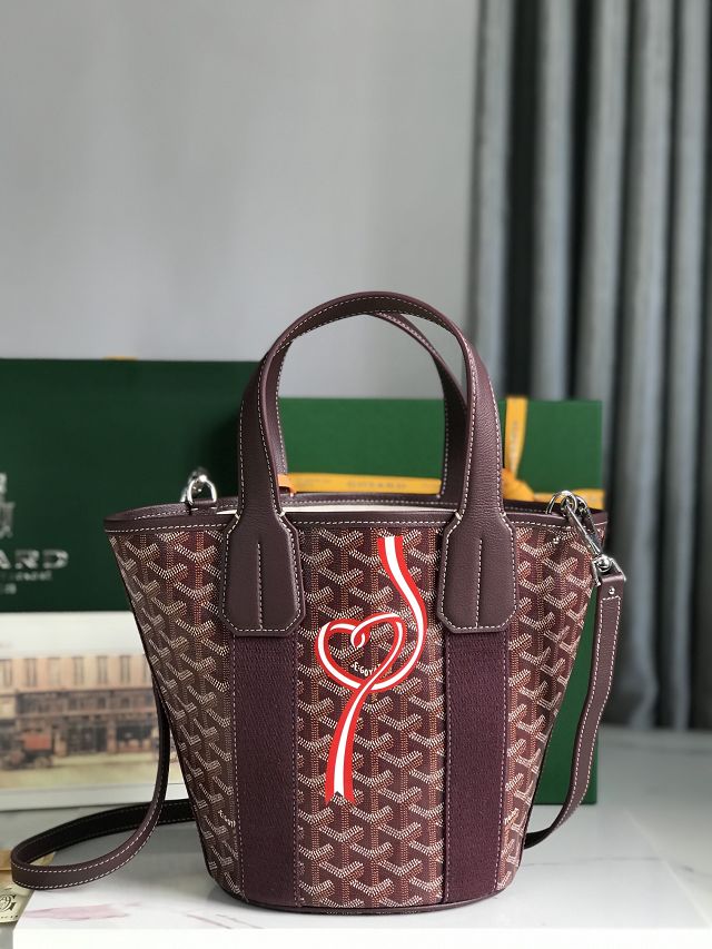 Goyard original canvas belharra small tote bag GY0115-2 burgundy