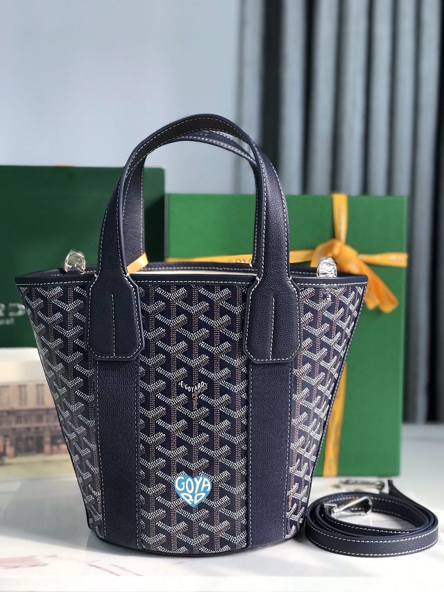 Goyard original canvas belharra small tote bag GY0115-2 navy blue