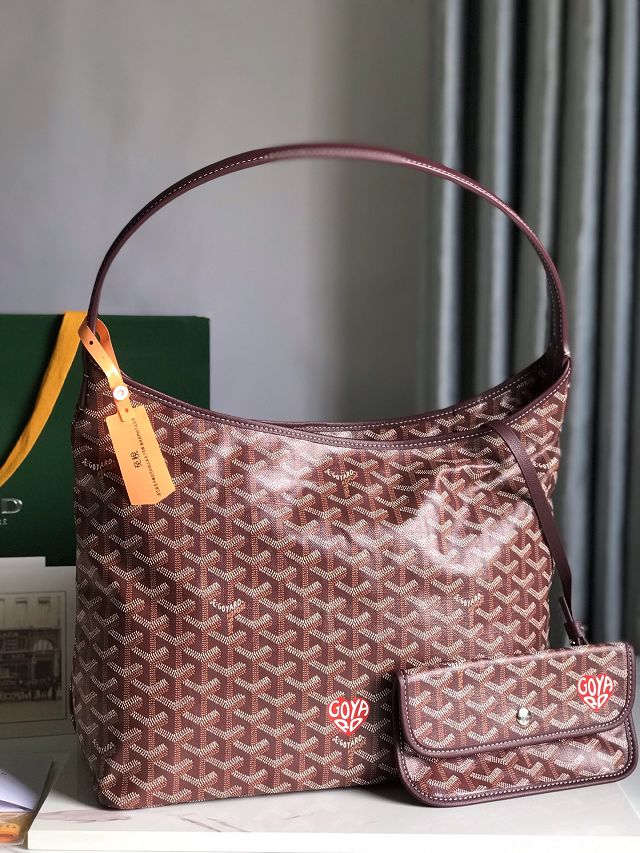 Goyard original canvas boheme hobo bag GY0094-2 burgundy