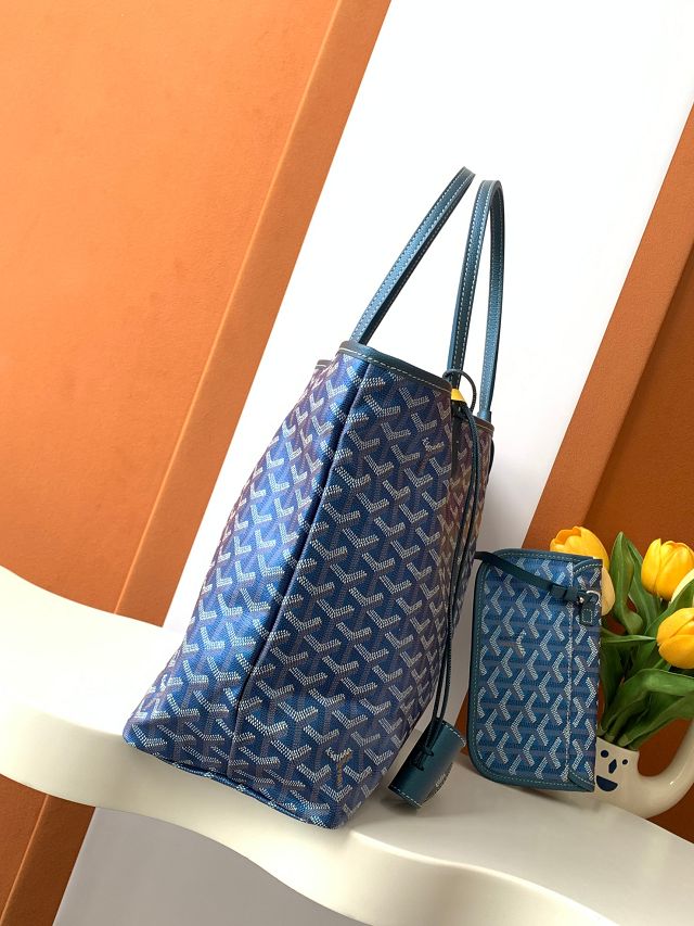 Goyard original canvas saint louis PM bag GY0082 pearly blue