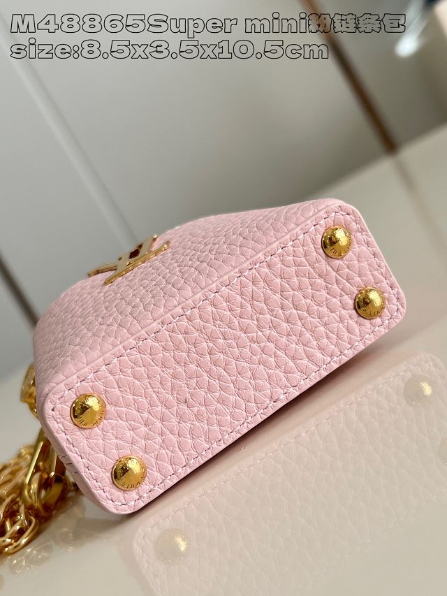 Louis vuitton original calfskin capucines micro bag M02132 pink