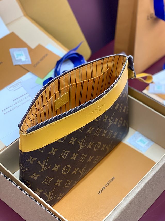 Louis vuitton original monogram canvas pochette voyage souple M13198 yellow