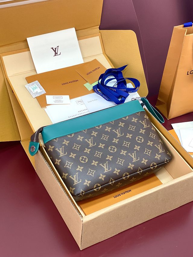 Louis vuitton original monogram canvas pochette voyage souple M13199 green