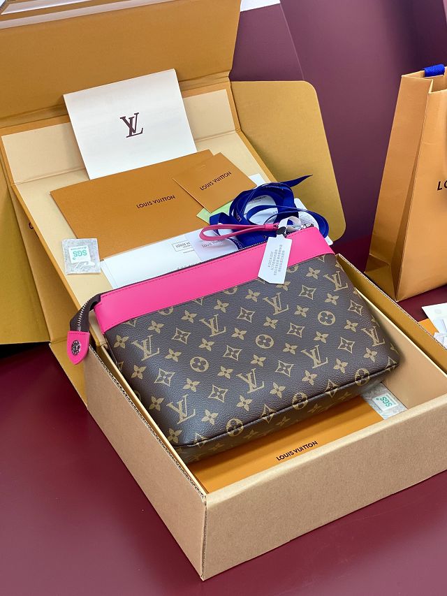 Louis vuitton original monogram canvas pochette voyage souple M13356 pink