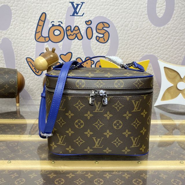 Louis vuitton original monogram nice BB cosmetic case M12668 blue