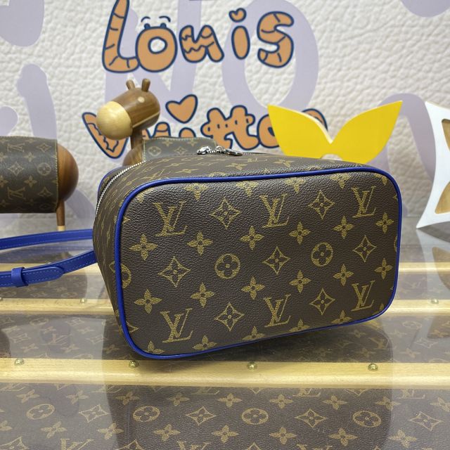 Louis vuitton original monogram nice BB cosmetic case M12668 blue