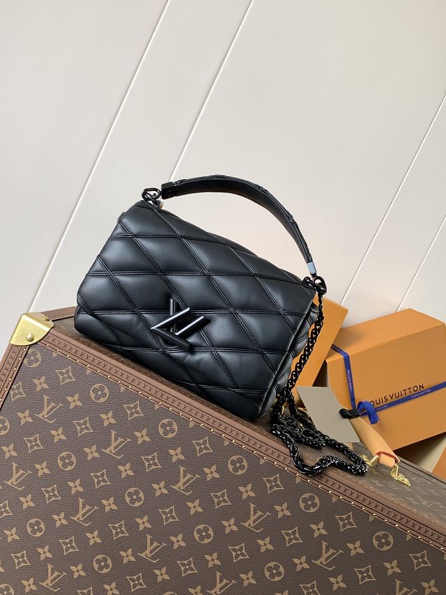 Louis vuitton original lambskin GO-14 medium handbag M22891 black