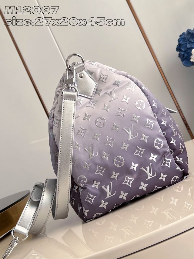 Louis vuitton original monogram nylon keepall 45 M12067 gradient silver