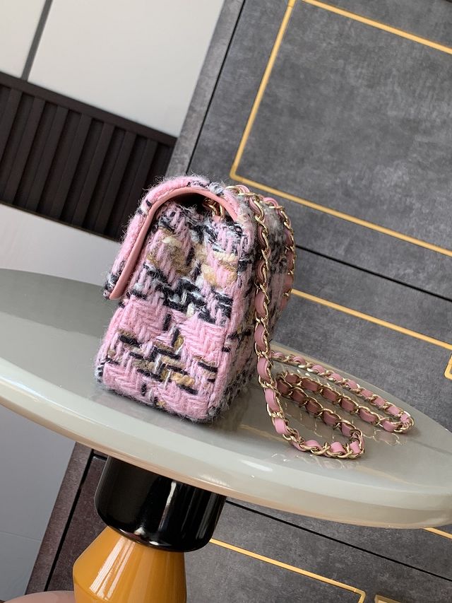 CC original tweed mini flap bag A69900 pink