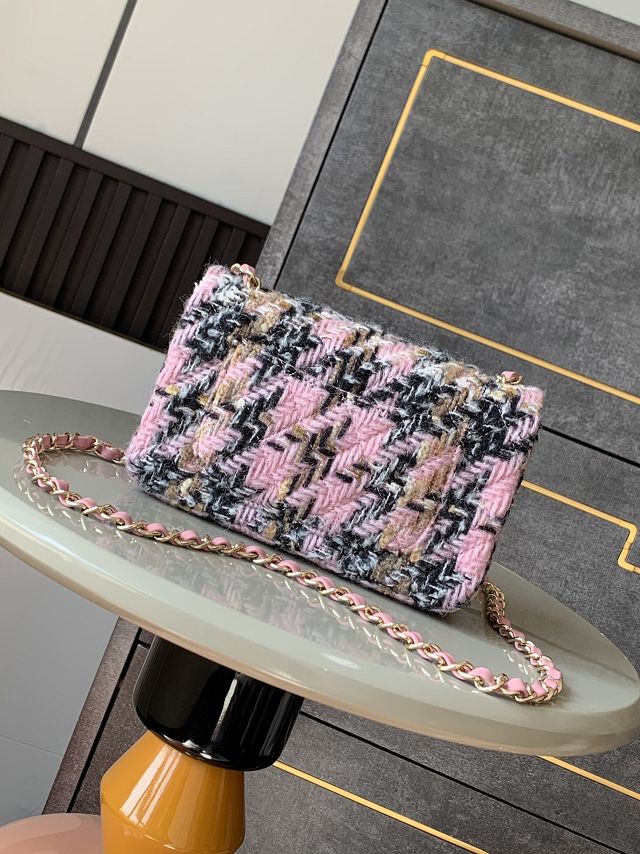 CC original tweed mini flap bag A69900 pink