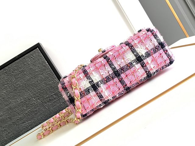 CC original tweed mini flap bag A69900 pink&black