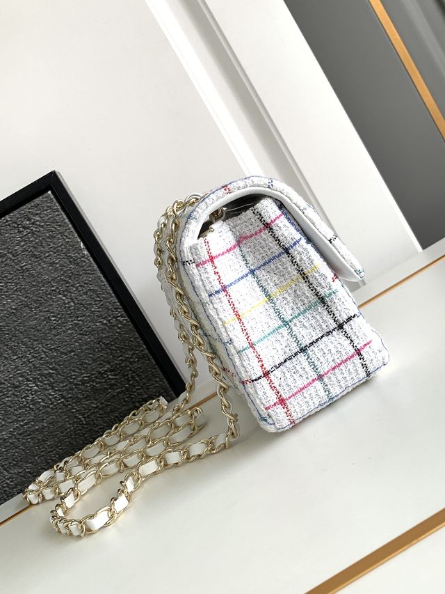 CC original tweed mini flap bag A69900 white