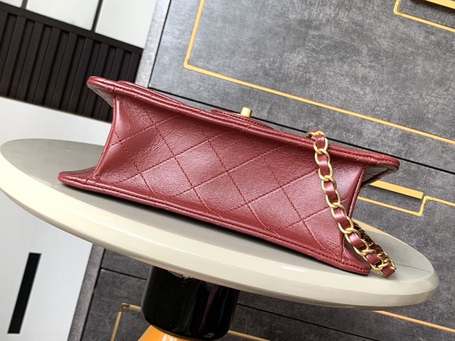 2025 CC original calfskin small flap bag AS4687 red