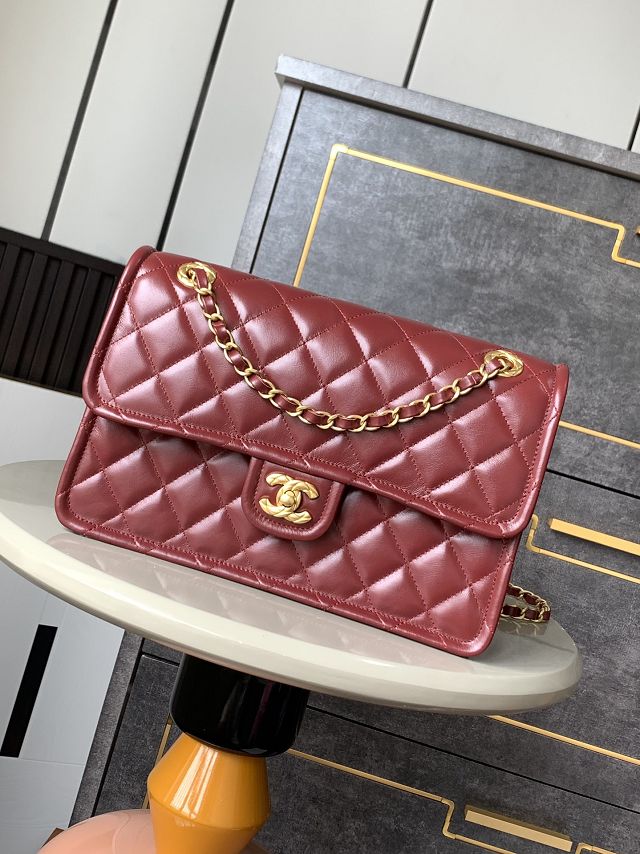 2025 CC original calfskin flap bag AS4686 red