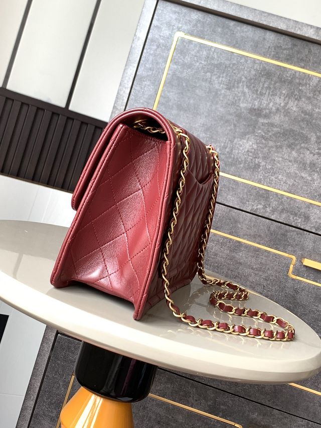 2025 CC original calfskin flap bag AS4686 red