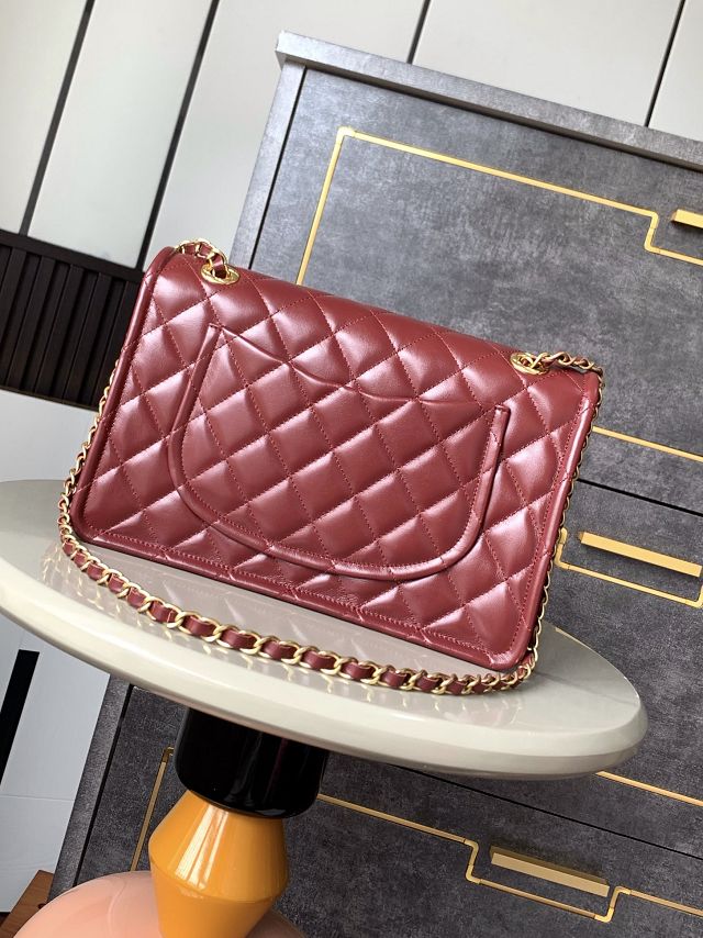 2025 CC original calfskin flap bag AS4686 red