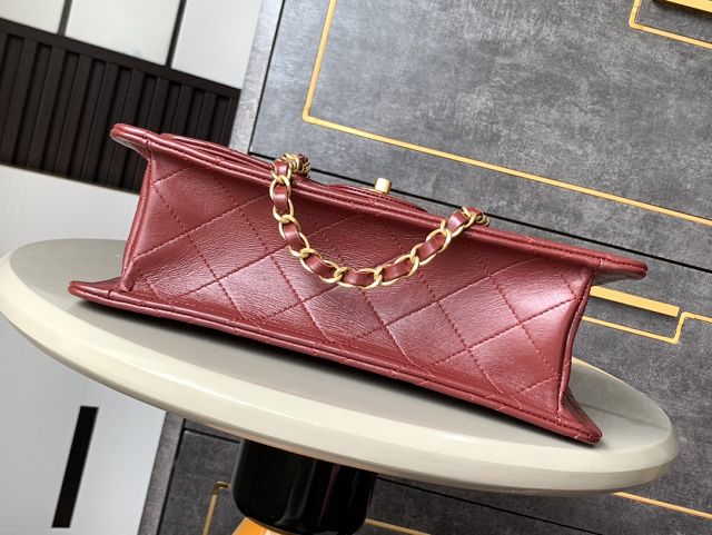 2025 CC original calfskin flap bag AS4686 red