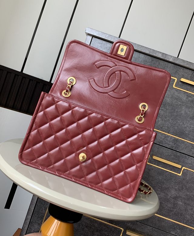 2025 CC original calfskin flap bag AS4686 red