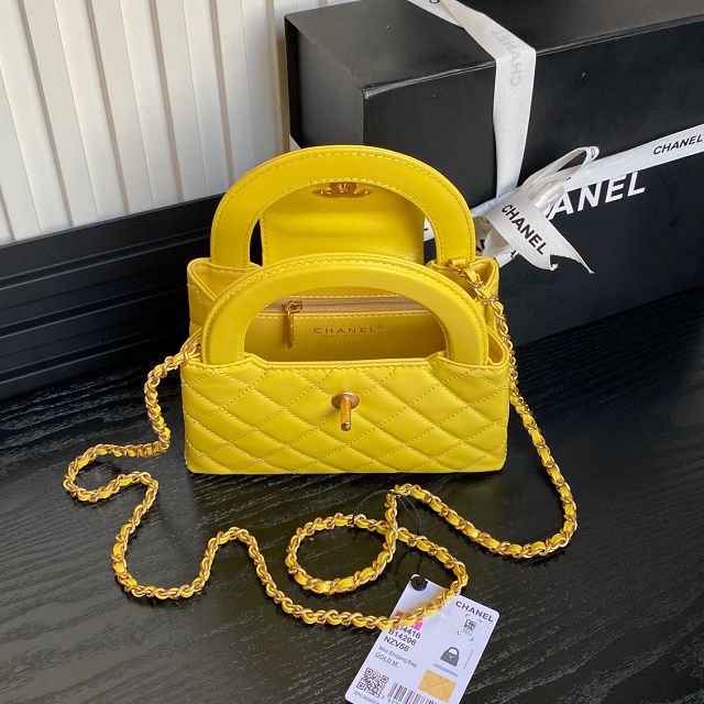 CC original calfskin mini shopping bag AS4416 yellow